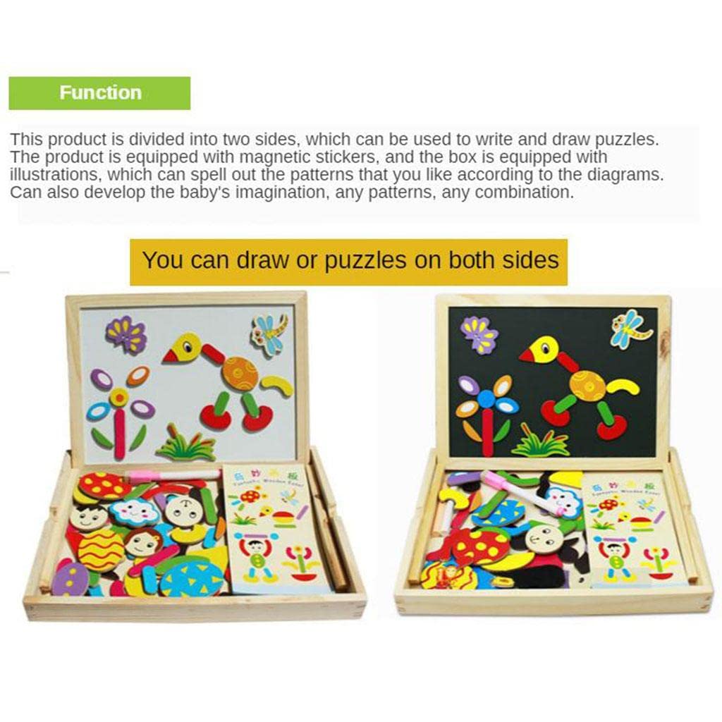Enakshi Magnetic Drawing Board for Kids - Wooden Educational Puzzle Toy for Toddlers & Babies | STEM Learning, Fine Motor Skills Development | Perfect for Travel, Home Play & Preschool Activities