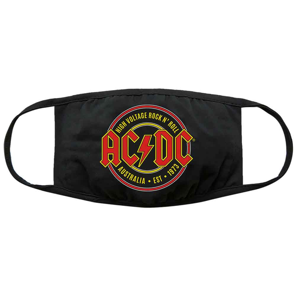 AC/DC Face Masks - Vintage 1973 Rock Band Design - Reusable & Breathable for Concerts, Halloween & Everyday Wear