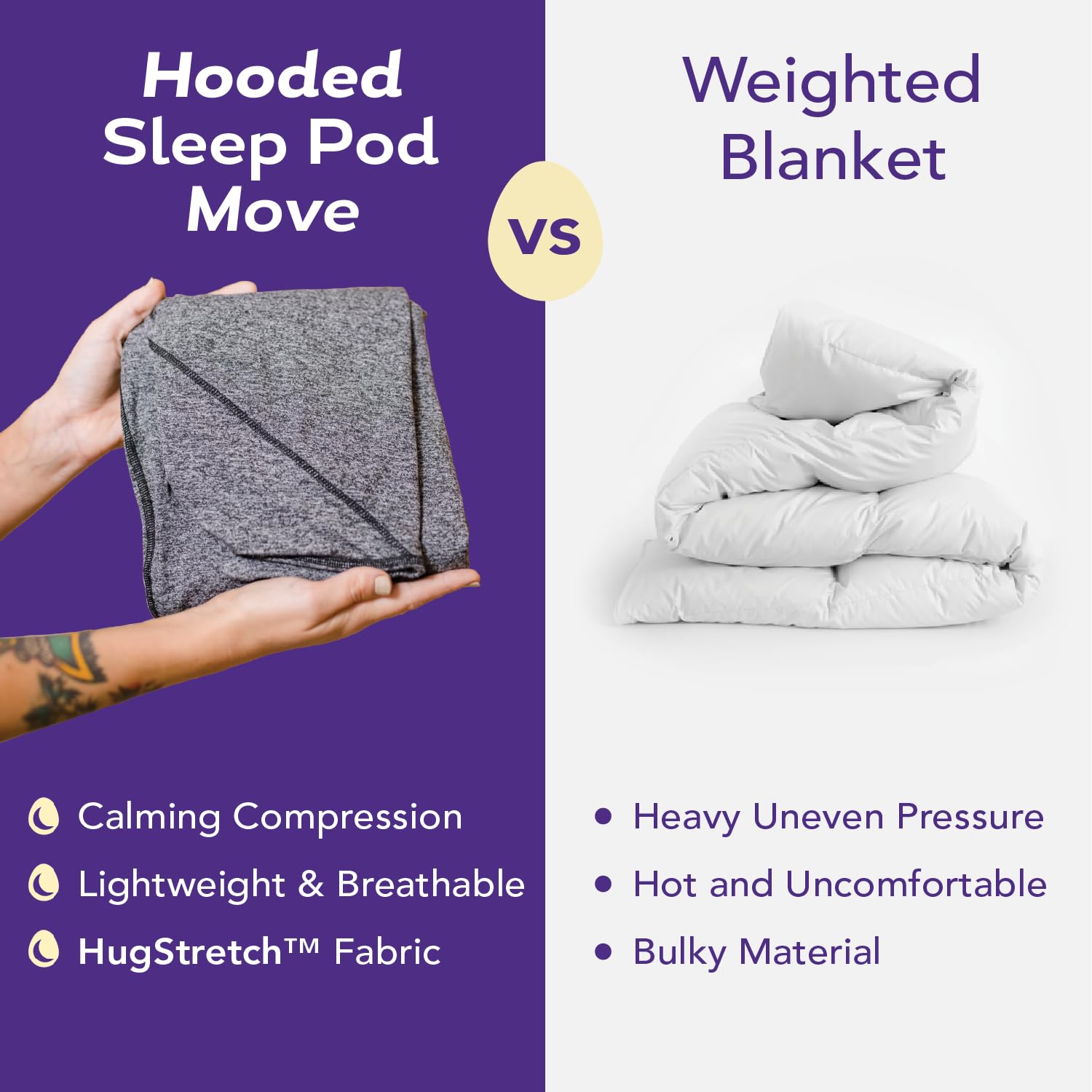 Shark Tank Featured Hug Sleep Hooded Sleep Pod - Wearable Cooling Weighted Blanket Alternative with Comfort Hoodie for Adults & Kids | Machine Washable Sensory Blanket Gift (Ruby, Medium) | Perfect for Relaxation, Anxiety Relief & Cozy Movie Nights