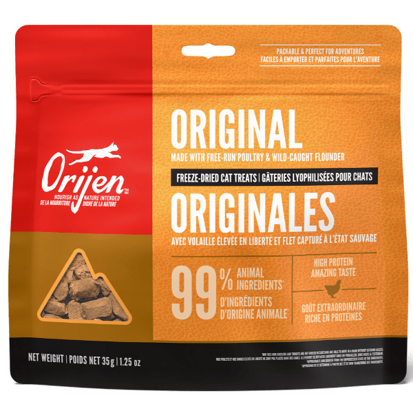 Orijen Original Freeze-Dried Cat Treats - Grain-Free, High-Protein Cat Snacks for Training & Rewards - Perfect for Indoor Cats & Senior Felines