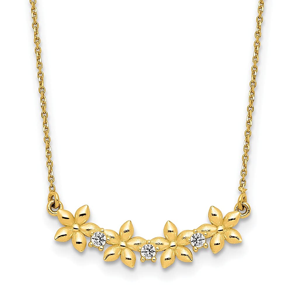 14K Yellow Gold Cubic Zirconia CZ Star Pendant Necklace - 1.75 Inch Extension Chain - Celestial Fine Jewelry for Women - Perfect Gift for Her - Ideal for Birthday, Anniversary, Valentine's Day & Special Occasions