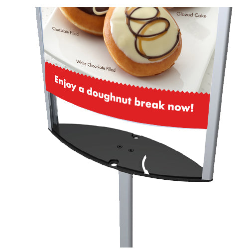 Convex Sign Holder - Single Pole Floor Stand for Posters & Displays | Perfect for Retail Stores, Trade Shows & Events