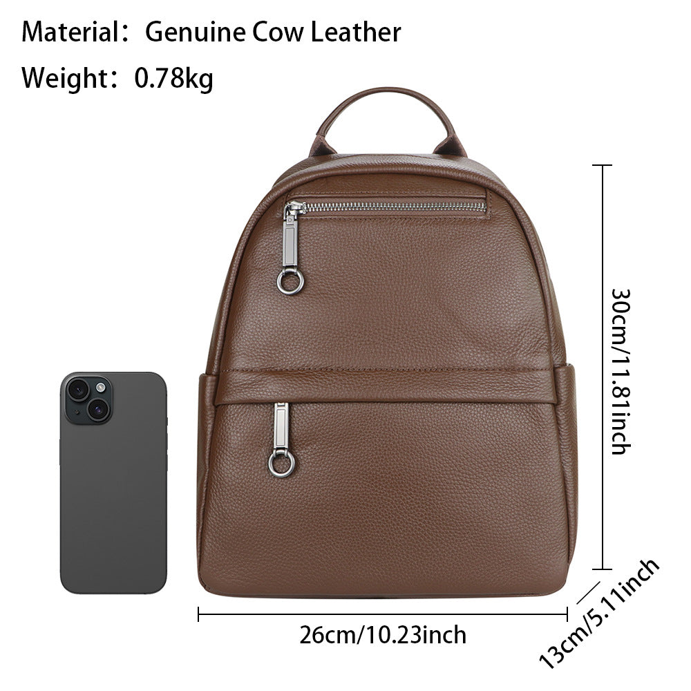 Premium Genuine Leather Backpack for Men & Women - Large Capacity Durable Shoulder Bag for Travel, Work & School - Stylish & Functional Everyday Carry