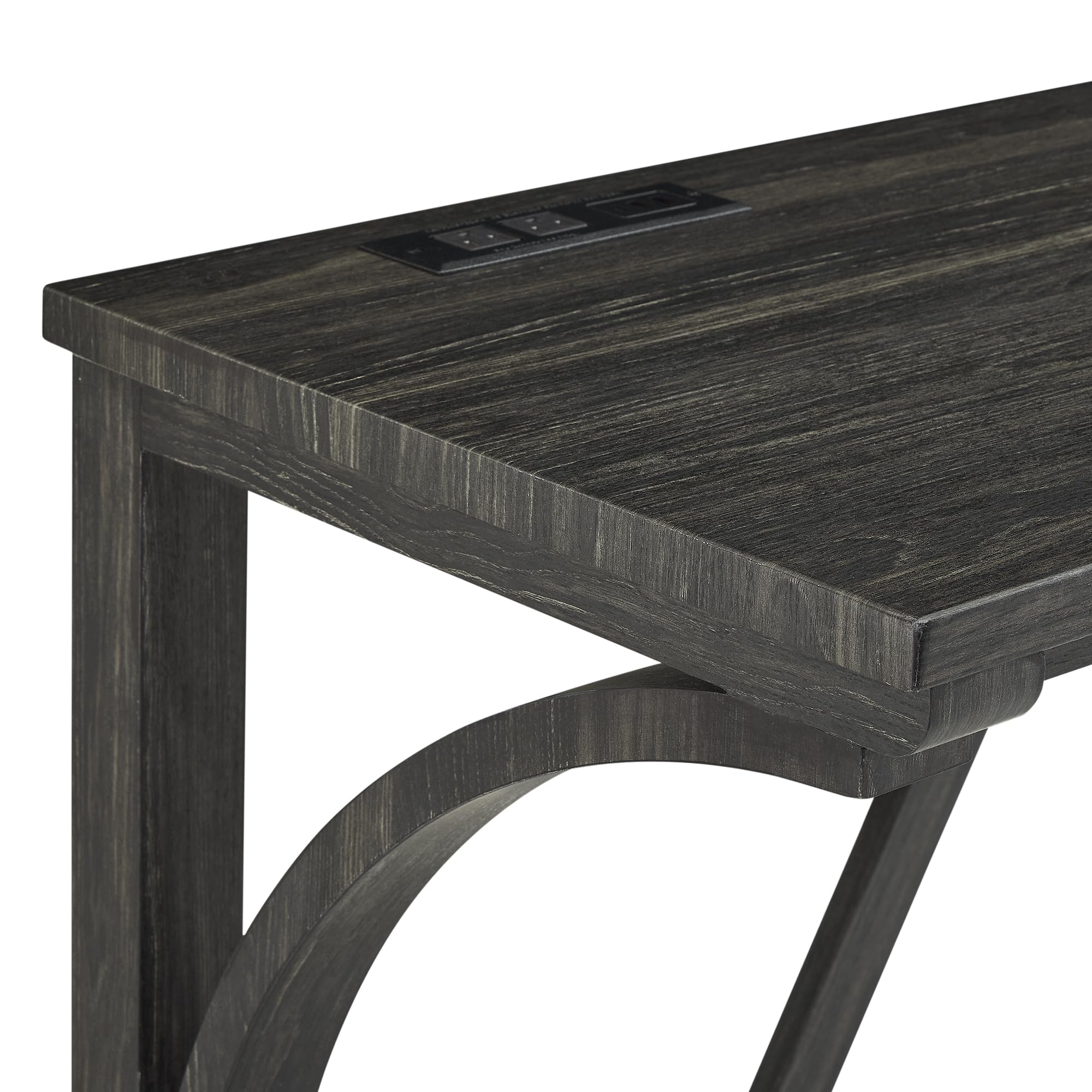Knocbel Industrial 3-Person Counter Height Bar Table Set with Built-in Power Outlet - 4-Piece Dinette Set with Padded Seat Stools - Compact Space Saving Pub Bistro Dining Furniture for Apartments, Condos & Small Homes (Black) - Perfect for Breakfast Nooks, Kitchen Islands & Entertaining Guests