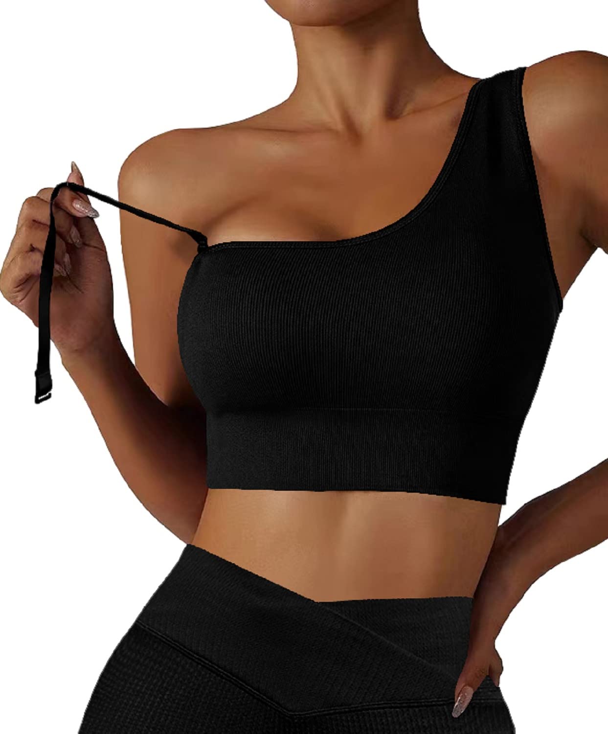 Niyokki Women's 2-Piece Workout Set - Sexy Summer Sports Bra & Crossover Shorts Matching Gym Outfit for Yoga, Running & Fitness Training