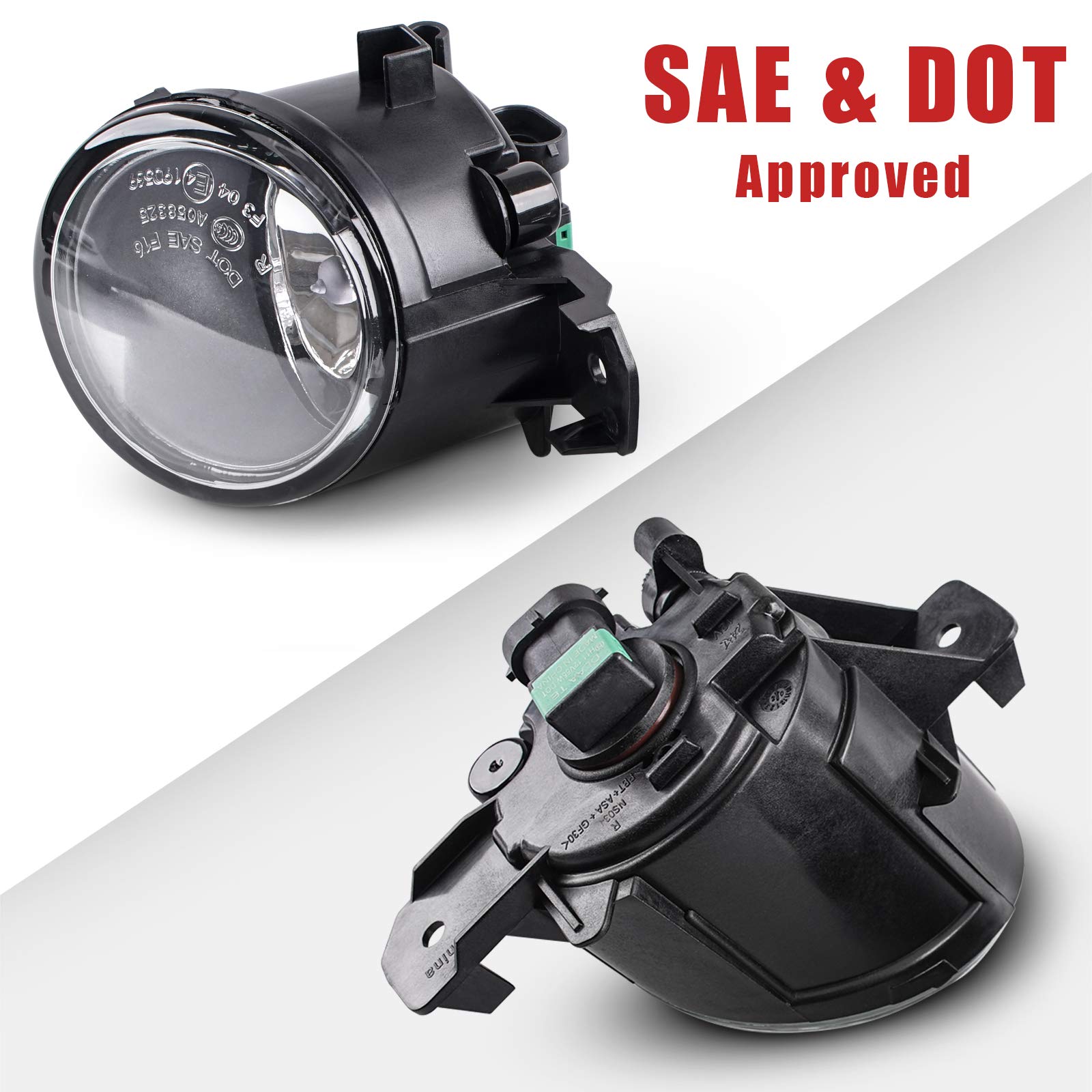DLAA Fog Lights Replacement for Nissan Altima 2007-2009 - Clear Lens OE Style Fog Lamps Assembly - Perfect for Night Driving & Bad Weather Visibility