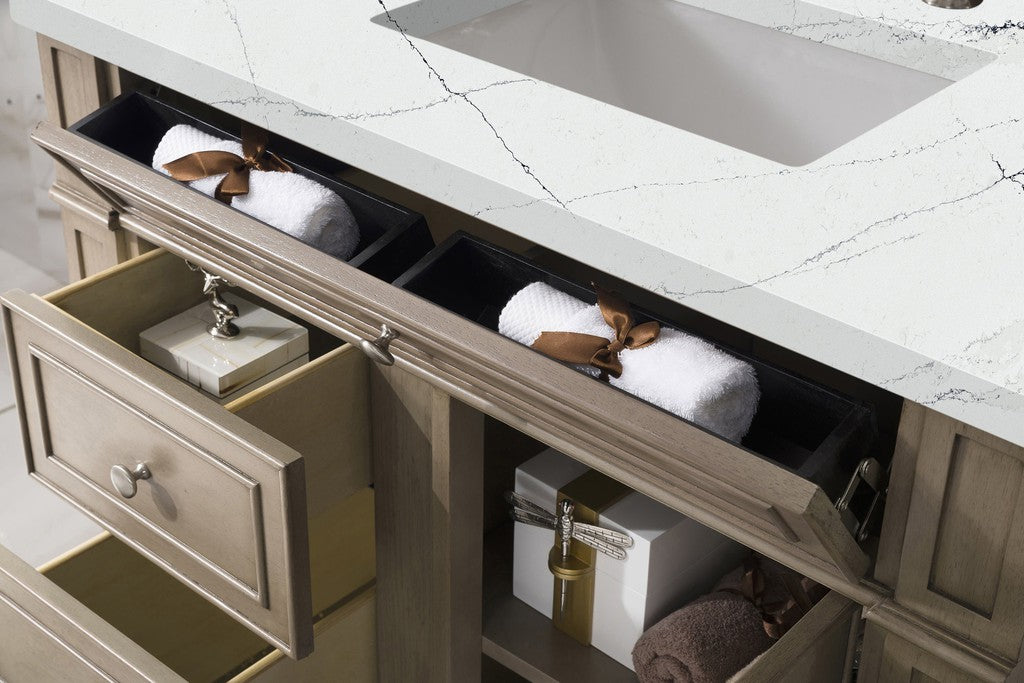 James Martin Vanities Bristol Collection 36 Inch Single Bathroom Vanity in Whitewashed Walnut with Countertop Options - Perfect for Modern Bathroom Renovations and Home Upgrades