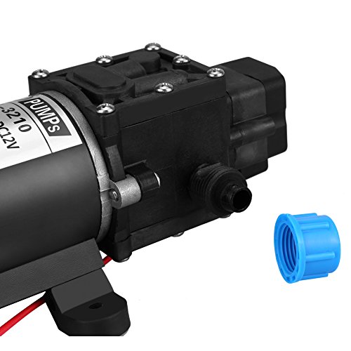 12V DC Diaphragm Self Priming Water Pump - Keenso 100W 8L/Min 160PSI High Pressure Pump with Intelligent Valve & Pressure Switch - Ideal for Car Washing, Solar Energy Systems, RV Water Supply & Home Irrigation