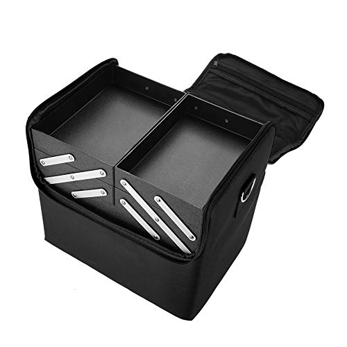 Large Makeup Organizer Case for Brushes, Lipstick & Eyeliner - Cosmetic Storage Bag for Women & Girls - Perfect for Travel, Vanity & Professional Makeup Artists (Black)