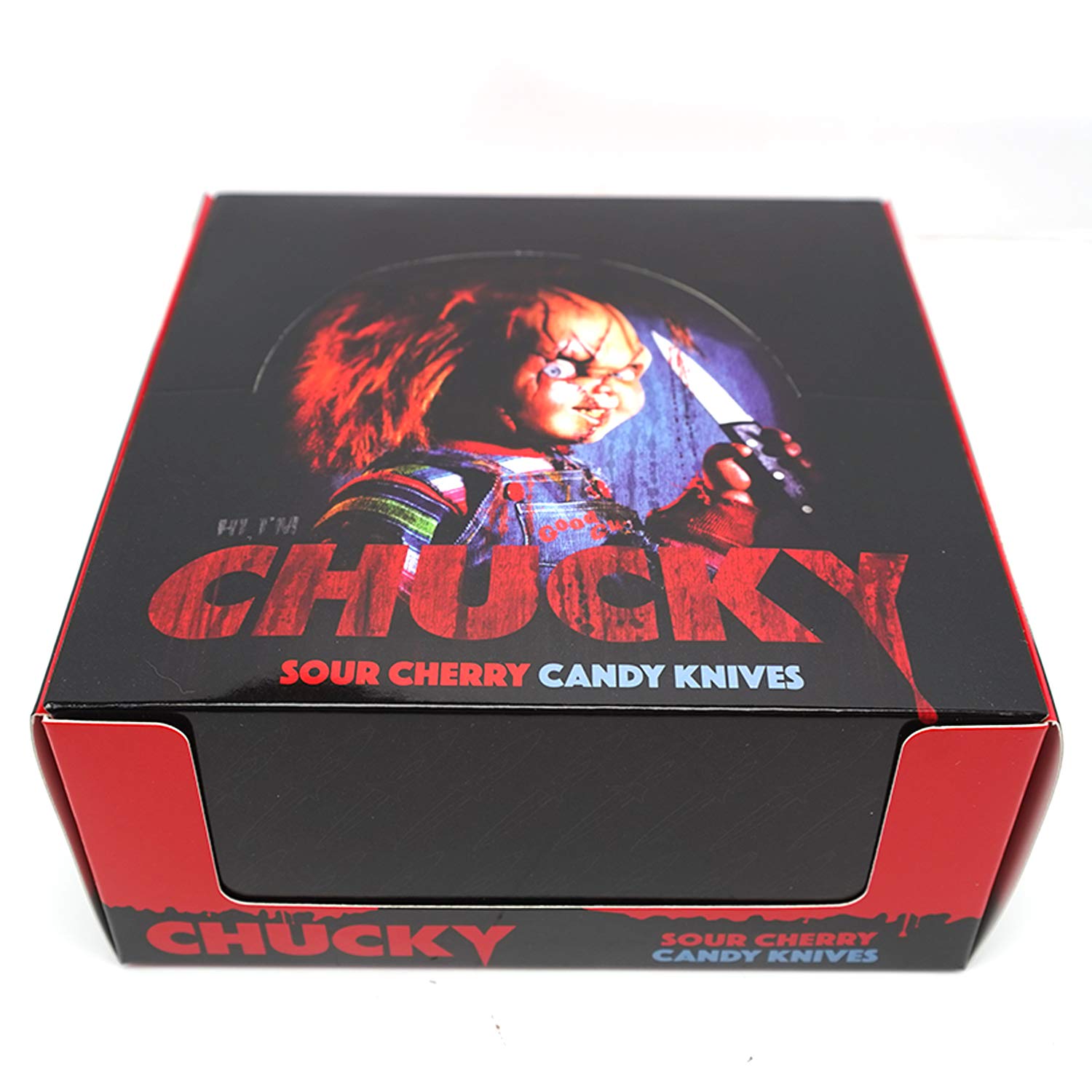 Chucky Sour Cherry Candy Knives (12 Pack) with 2 Free GosuToys Stickers - Perfect for Halloween Party Favors, Movie Night Snacks & Horror Fan Gifts