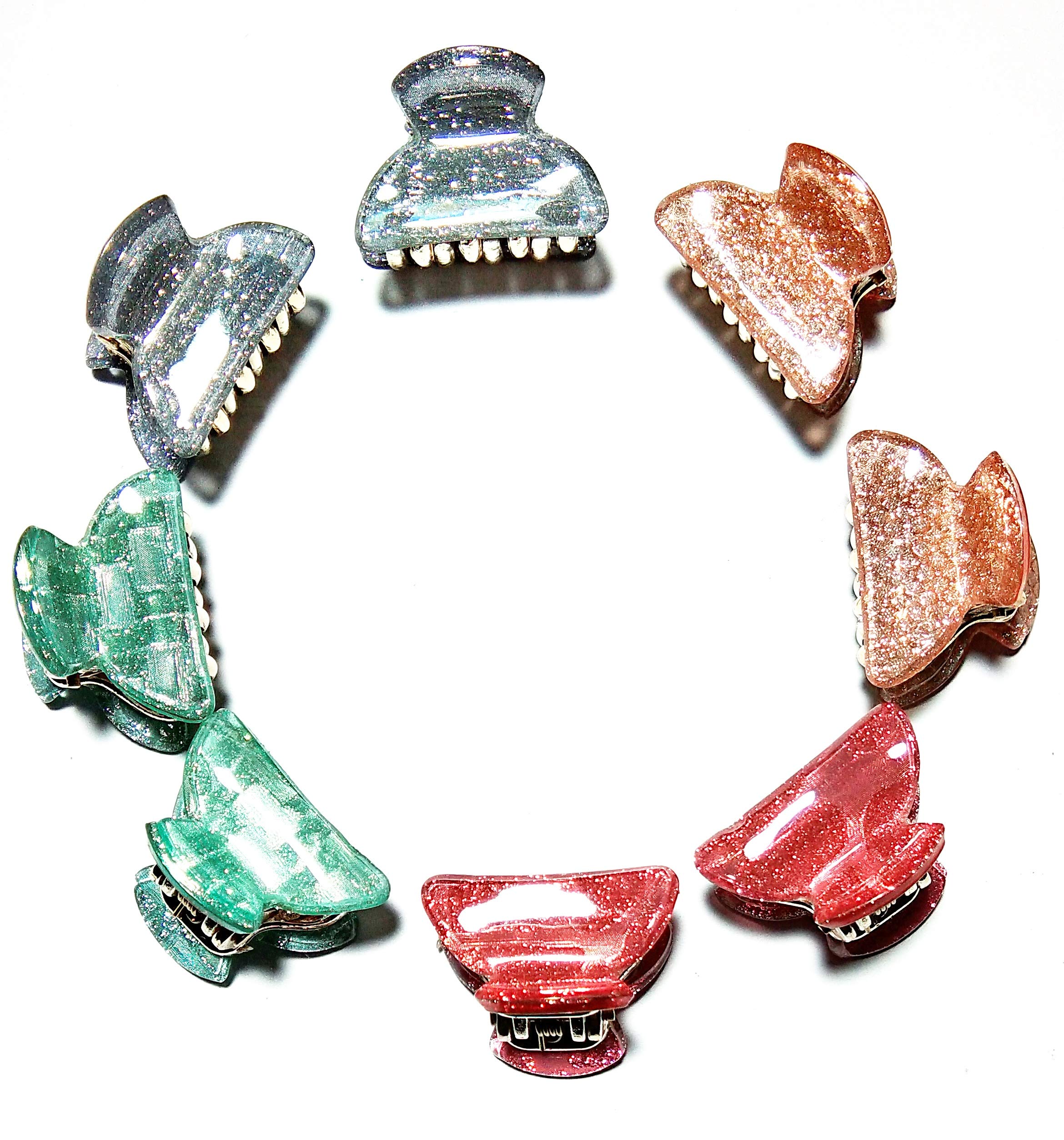 Drishti Kids Plastic Hair Claw Clips for Girls - 6 Pack Small Multicolor Hair Clips for Toddlers & Children - Perfect for School, Parties & Everyday Hairstyles