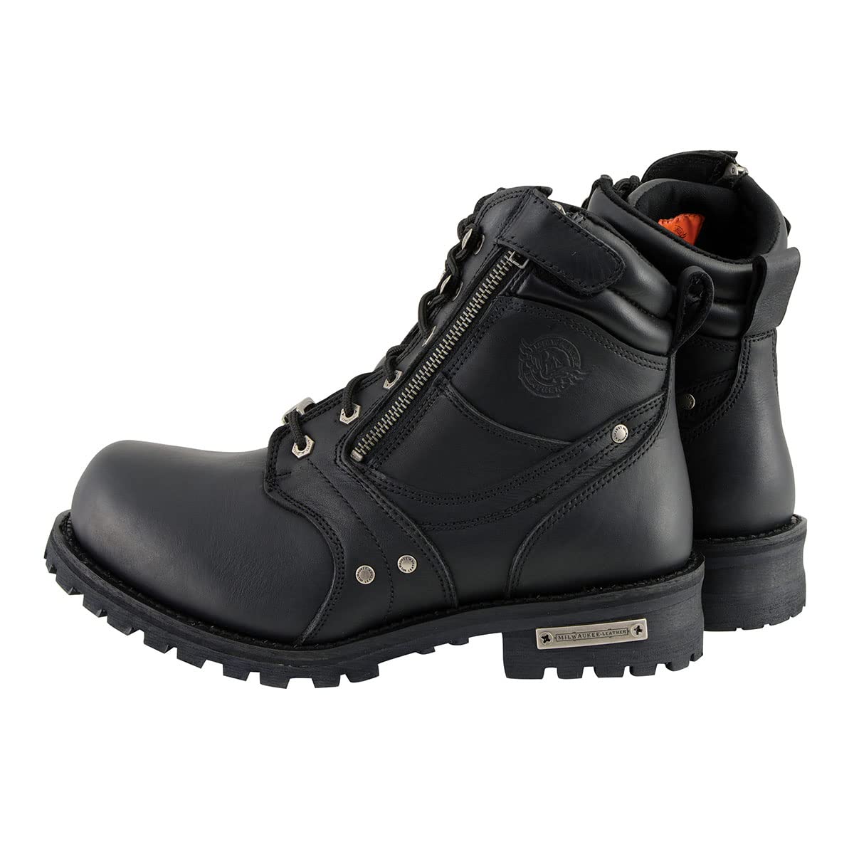 Milwaukee Men's Wide Work Boots with Zipper & Lace-Up Closure - Durable Steel Toe Construction for Construction, Hiking & Outdoor Work