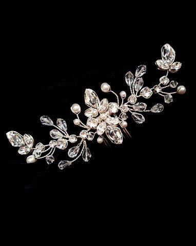 Elegant Bridal Hair Comb with Small Crystals and Pearls - Dionysis by Kezani | Perfect for Weddings, Prom, and Special Occasions