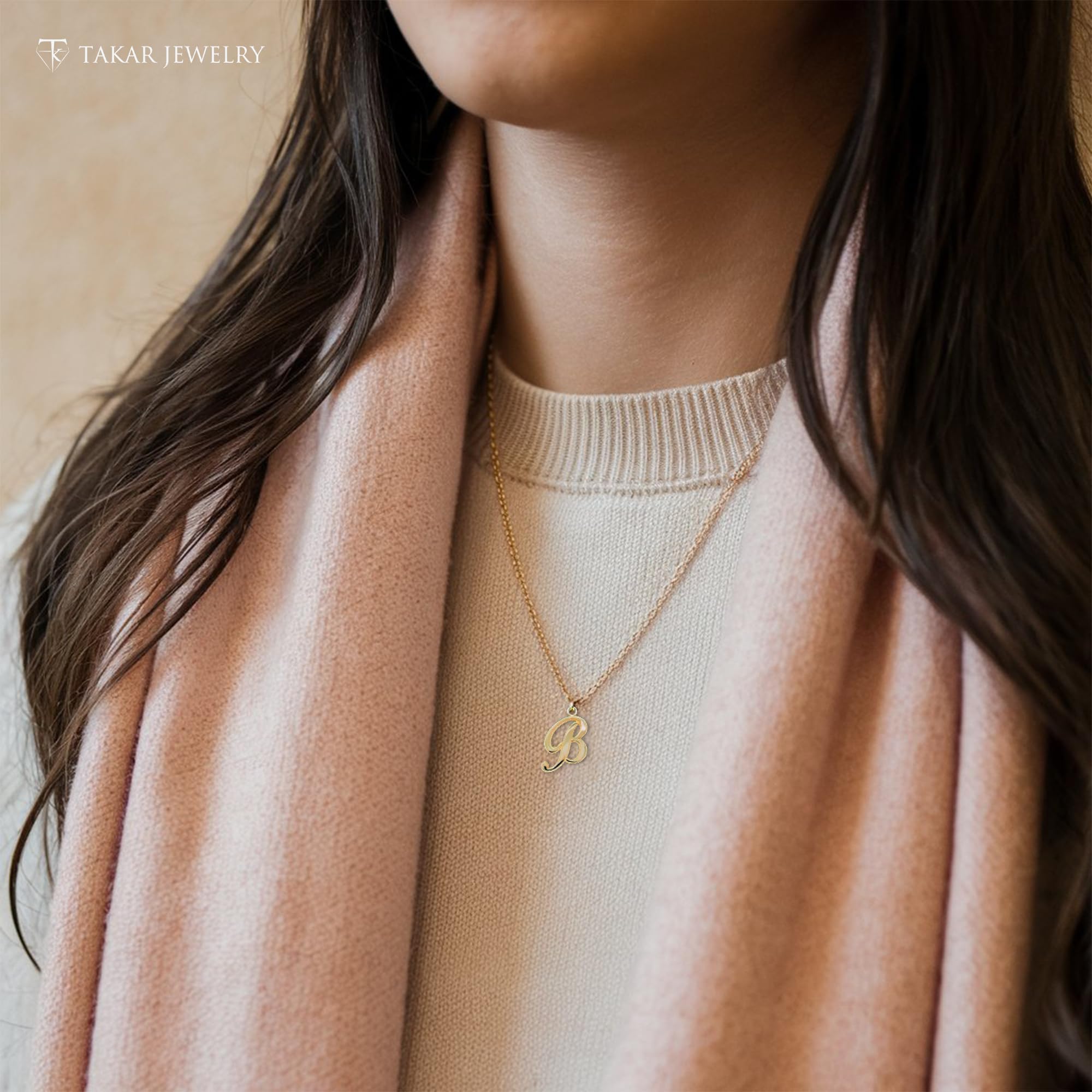 14K Gold Initial Letter Pendant Necklace - Personalized A-Z Charm Jewelry for Men & Women | Made in USA | Yellow Gold | Perfect for Gifts, Anniversaries & Everyday Wear