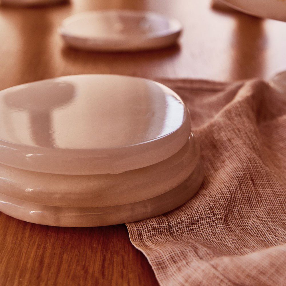 Premium White Onyx Coasters Set of 2 - Natural Stone Drink Coasters for Coffee Table, Bar, Dining & Home Decor - Elegant BLACK BLAZE Stone Coasters for Wine Glasses & Hot Beverages