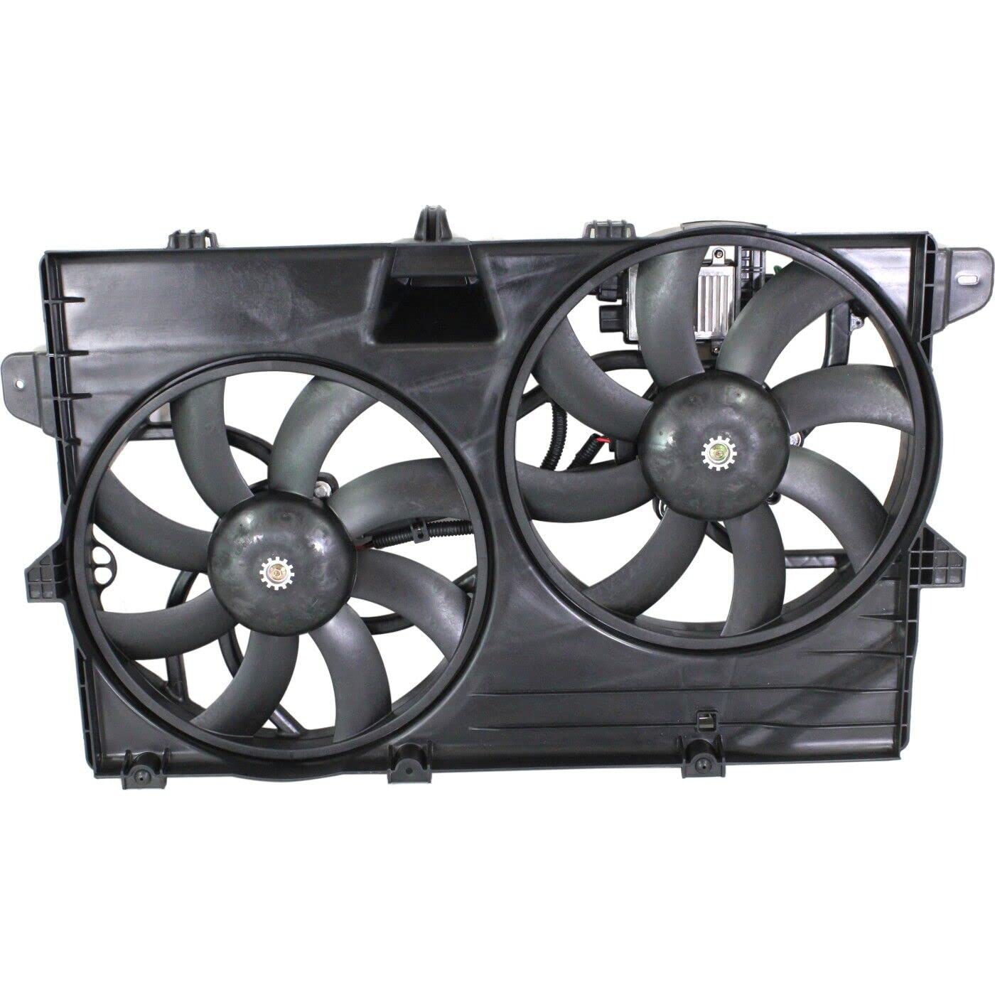 Direct Replacement Front Radiator Fan Assembly with Controller for 2007-2014 Ford Edge & 2007-2015 Lincoln MKX - V6 Engine Cooling System Upgrade - Perfect for Overheating Prevention & Summer Driving