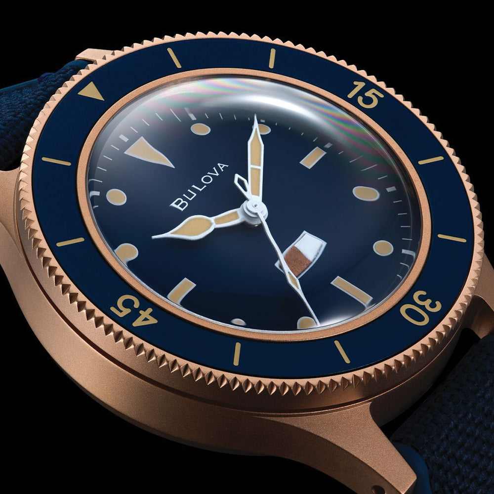 MIL SHIPS Bronze Special Edition 41mm Blue Dial Men's Watch with Leather Strap - Perfect for Diving, Casual Wear & Luxury Gift Giving