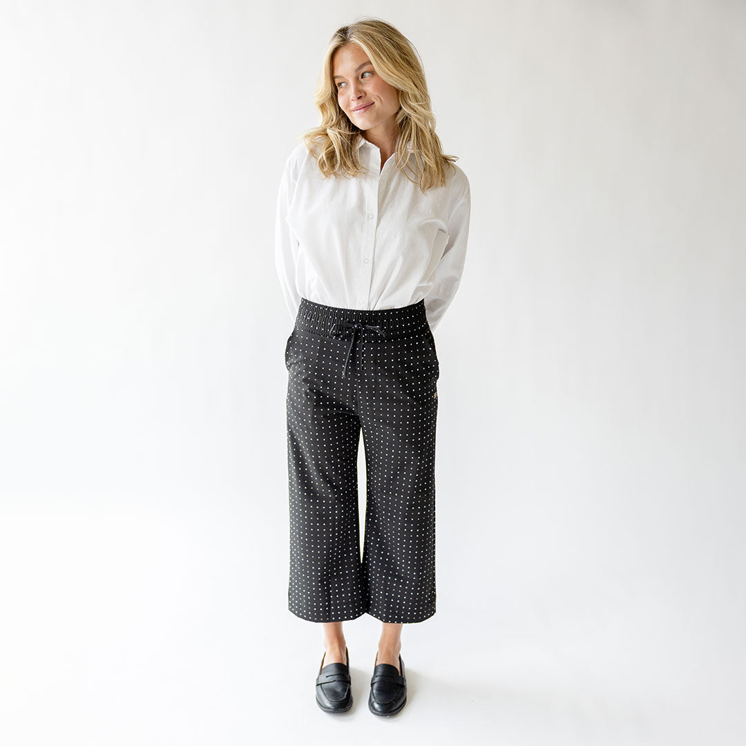 Audrey Wide Leg Pants with Polka Dot Print - Stylish High Waisted Palazzo Pants for Women | Perfect for Office, Casual Outings & Special Occasions