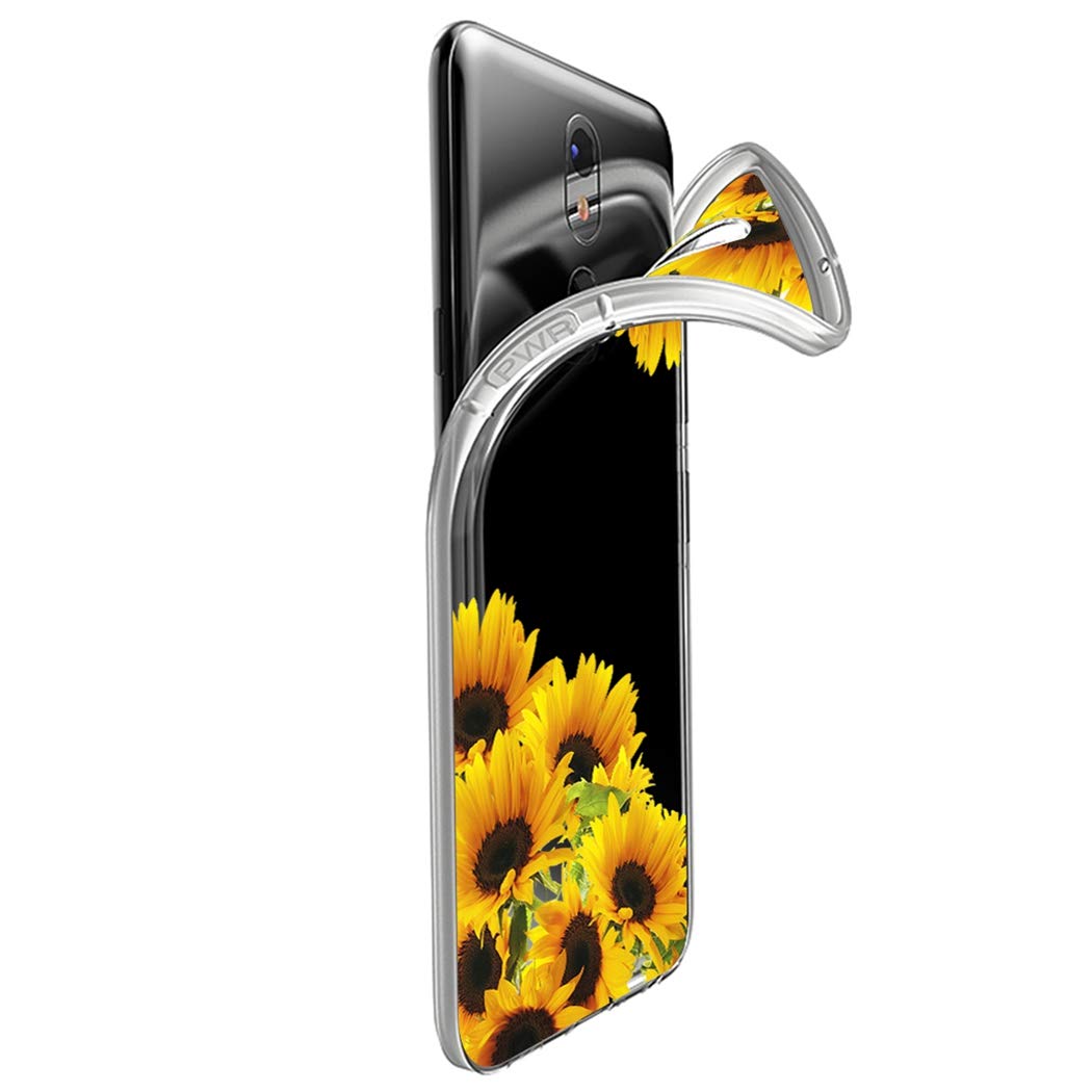 Compatible with LG Stylo 5/5V/5X/5 Plus Case - Cute Clear Sunflower Pattern Slim Shockproof TPU Protective Phone Cover for Women & Girls | Perfect for Everyday Use, School & Work Protection