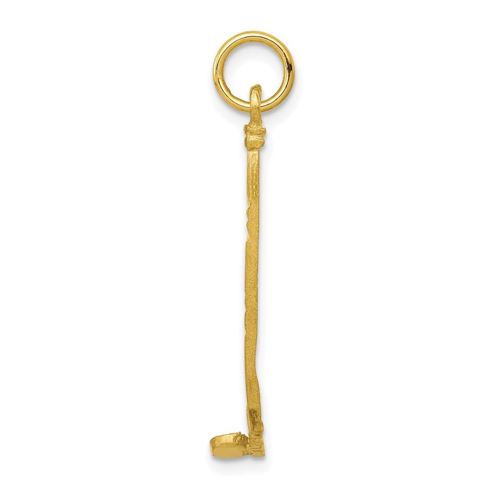 10k Yellow Gold 11mm Hockey Stick Charm Pendant - 30mm Length - Diamond2Deal - Perfect for Hockey Fans & Jewelry Gifts - Sports Jewelry for Men & Women