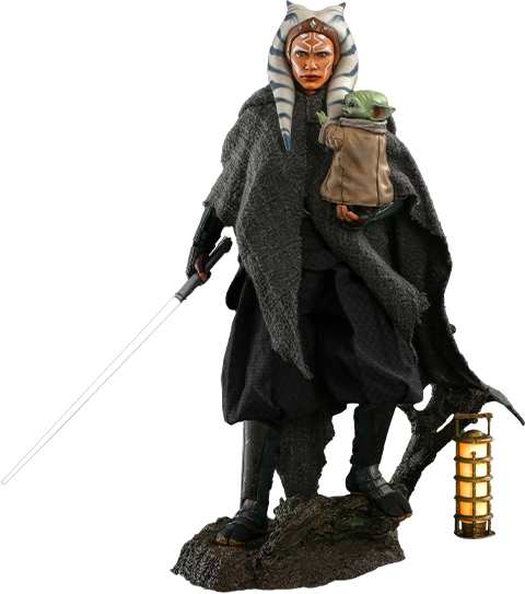 Hot Toys Ahsoka Tano & Grogu 1/6 Scale Collectible Figure Set - Star Wars The Mandalorian Action Figures for Display & Gift