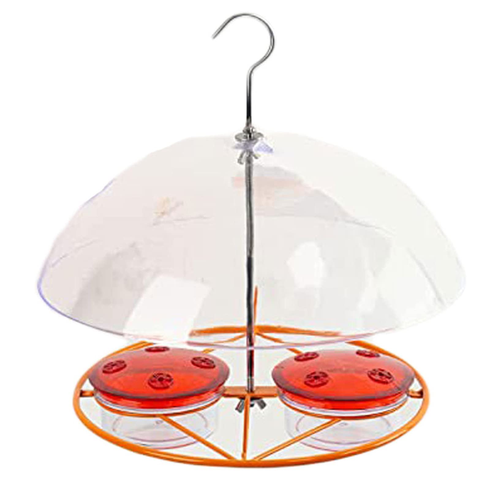 Hanging Hummingbird Feeder with 2 Bowls - Outdoor Metal Bird Feeder for Hummingbirds, Garden, Yard & Patio - Attract Birds with Nectar Drinking Water Feeders for Outdoor Decoration & Wildlife Watching