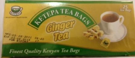 Premium Kenya Tea - Ketepa Ginger Tea Bags (25 Count) - Herbal Wellness Tea for Digestion & Immunity - Perfect for Morning Boost, Afternoon Relaxation & Cold Relief