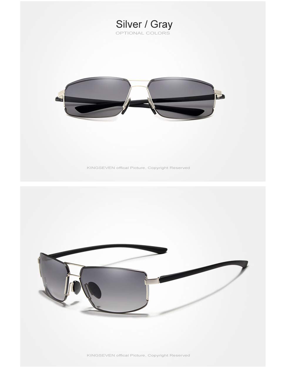 KINGSEVEN Polarized Sunglasses for Men - UV Protection, Lightweight & Stylish Aviator Design with Memory Frame - Perfect for Driving, Outdoor Sports & Beach Vacations
