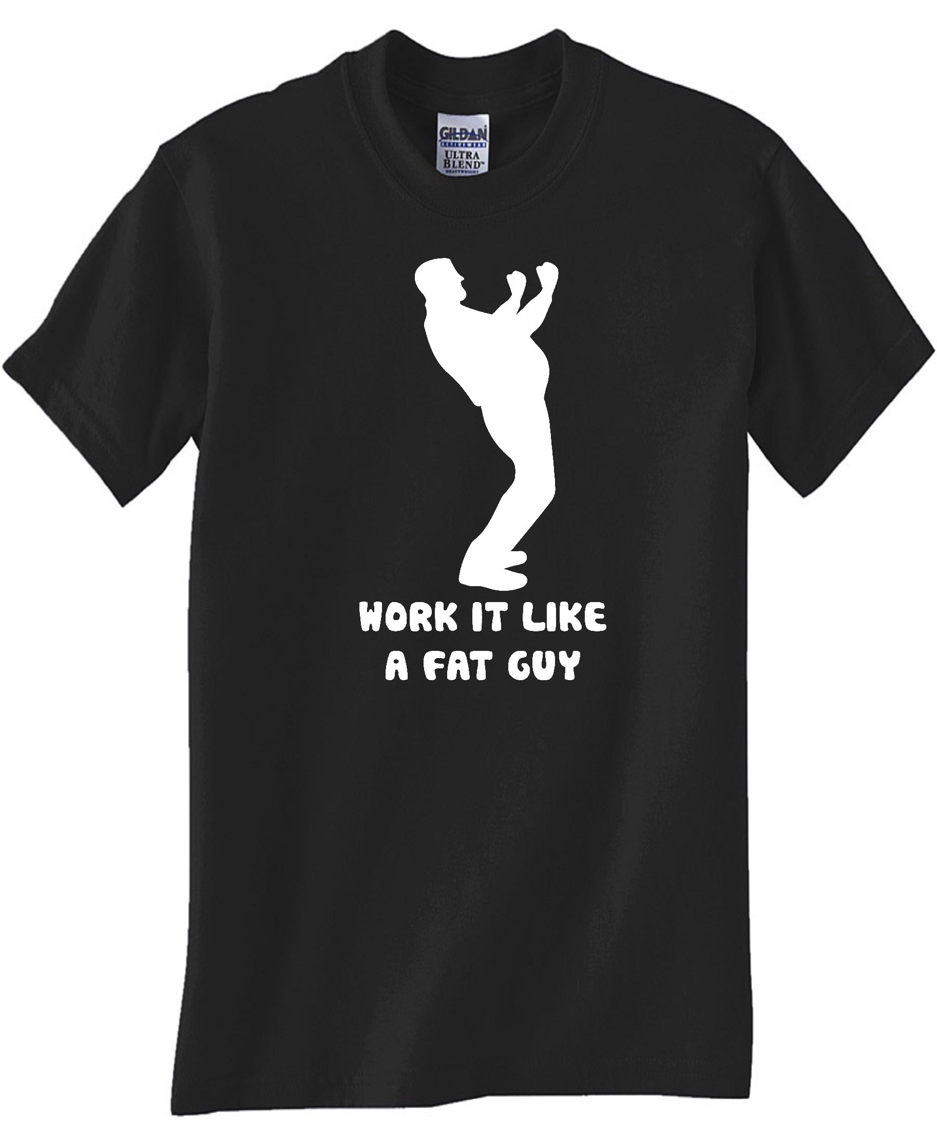 STUFF WITH ATTITUDE Funny Work IT Like A Fat Guy Black T-Shirt for Men - Comfortable Cotton Tee for Casual Wear, Gym & Everyday Outfits