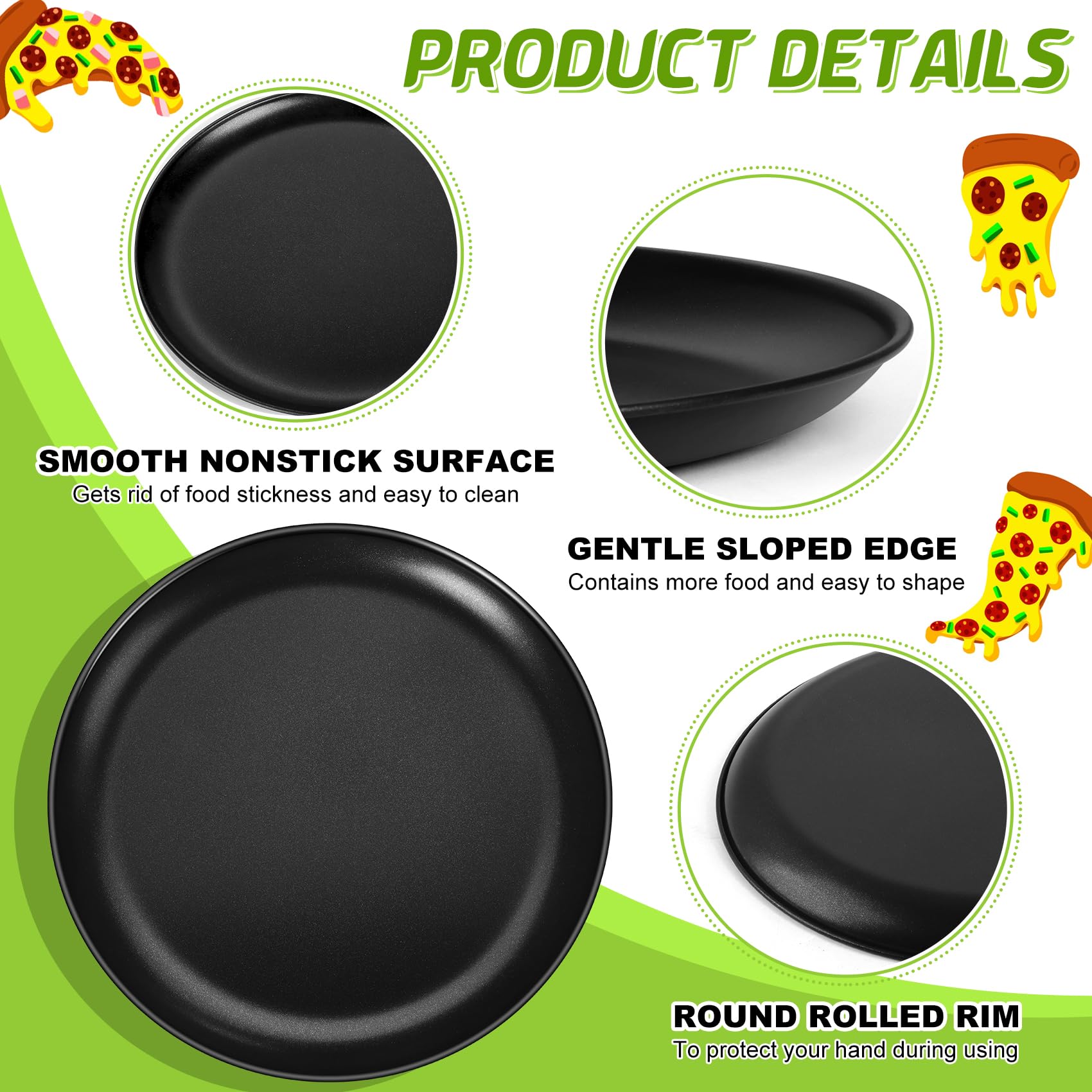 P&P CHEF 13.5 Inch Stainless Steel Pizza Pan - Professional Bakeware for Home Kitchen, Oven & Freezer Safe, Healthy Non-Toxic, Reusable & Easy Clean Pizza Tray - Perfect for Baking Homemade Pizzas, Bread, Cookies & More (Black)