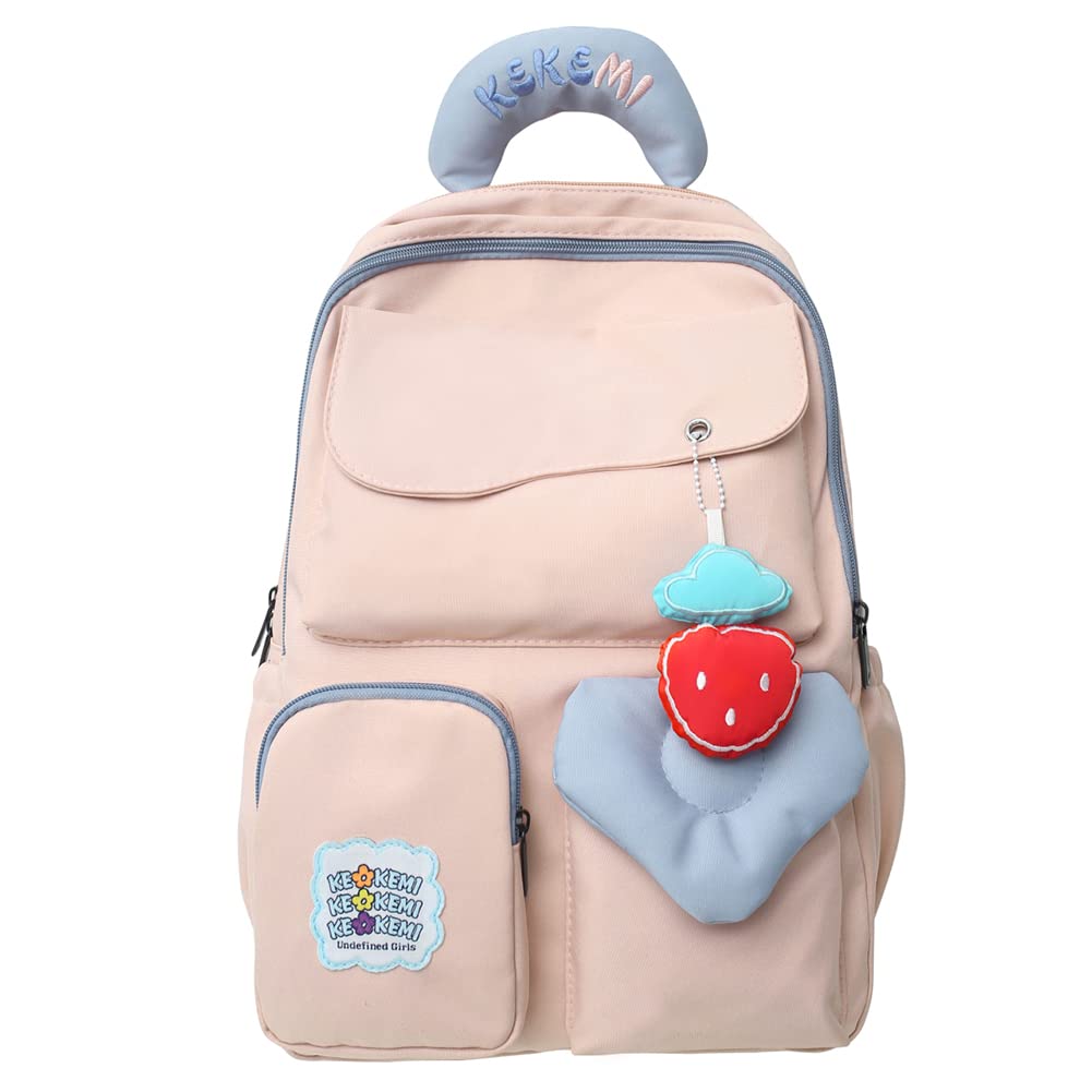 AIZHIYI Cute Girls Backpack for School - Lightweight Travel Bookbag with Pendant, Durable Student Backpack for Teens (Black) - Perfect for School, College, Travel & Everyday Use