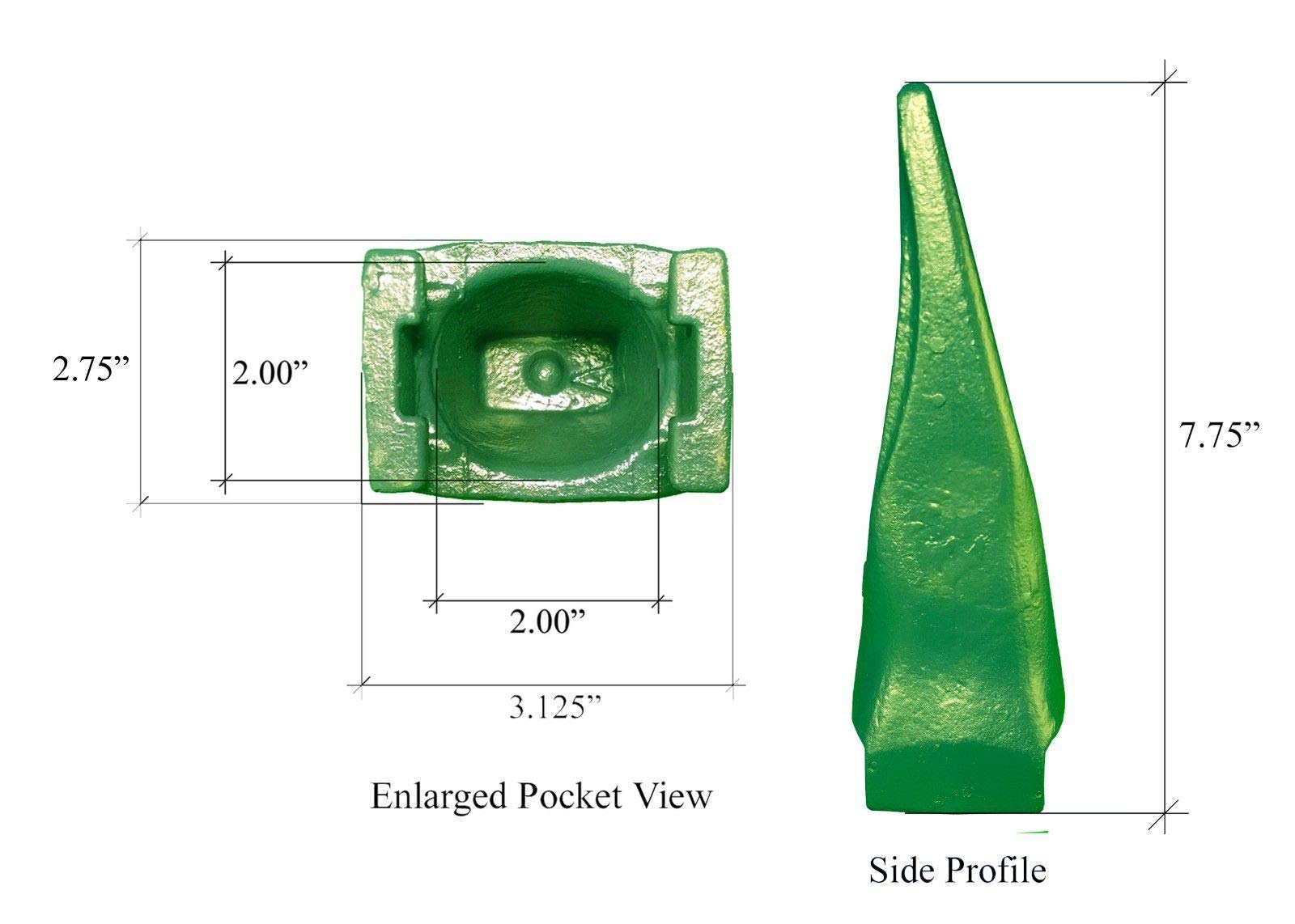 3-Pack Esco Style Super V Excavator Bucket Tiger Rock Teeth & Pins - V19TVY, V19VY - Heavy Duty Excavator Teeth for Mining, Trenching & Construction Work