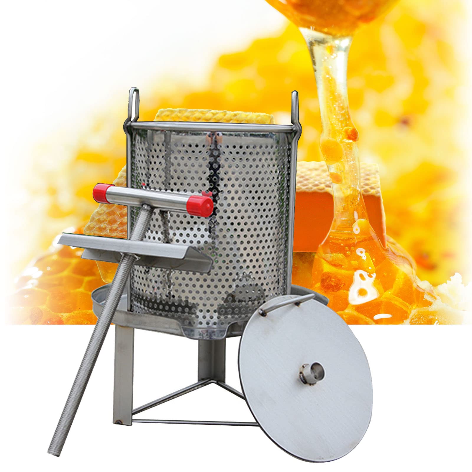 Stainless Steel Manual Honey Press Extractor - Beekeeping Equipment for Pure Raw Honey Extraction | Perfect for Home Use & Small Beekeeping Farms