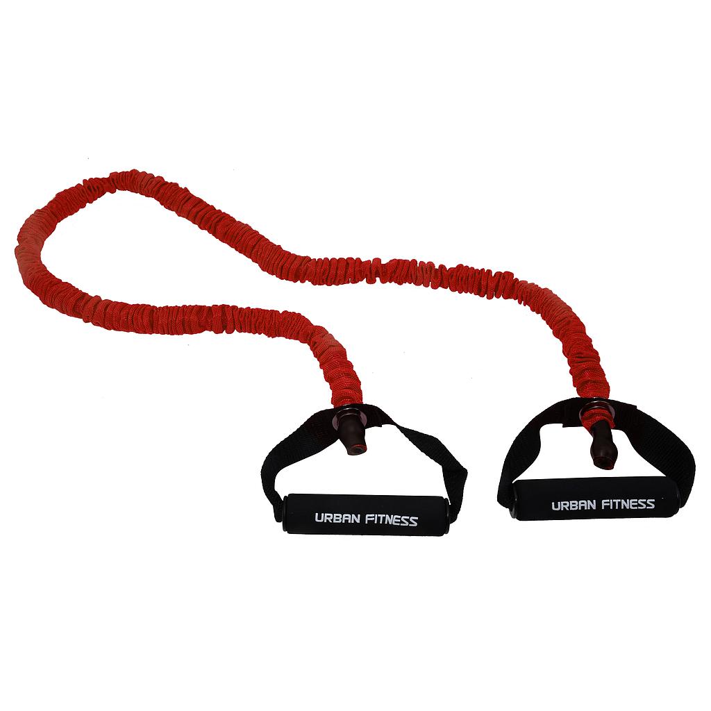 Premium Urban Fitness Safety Resistance Tube - High Elasticity Exercise Band for Home & Gym Workouts - Ideal for Strength Training, Yoga, and Physical Therapy (Red)