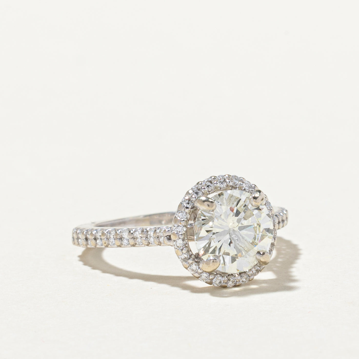 1.59ctw Diamond Halo Engagement Ring - Size 4.5 | Elegant Wedding & Proposal Jewelry for Her | Perfect Anniversary & Valentine's Day Gift
