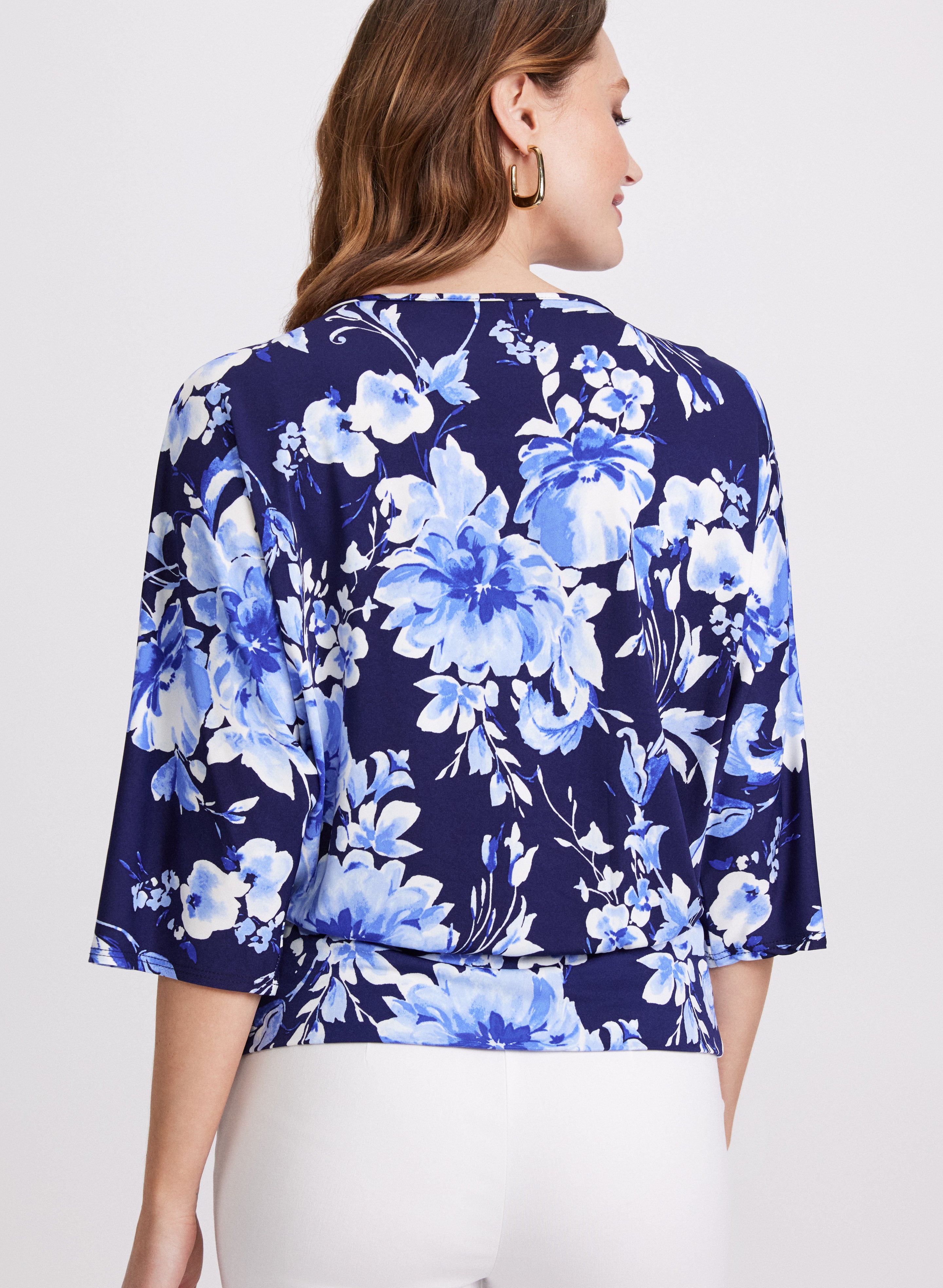 Floral Print Front Tie Blouse for Women - Stylish Summer Tops for Casual Outings & Beach Vacations