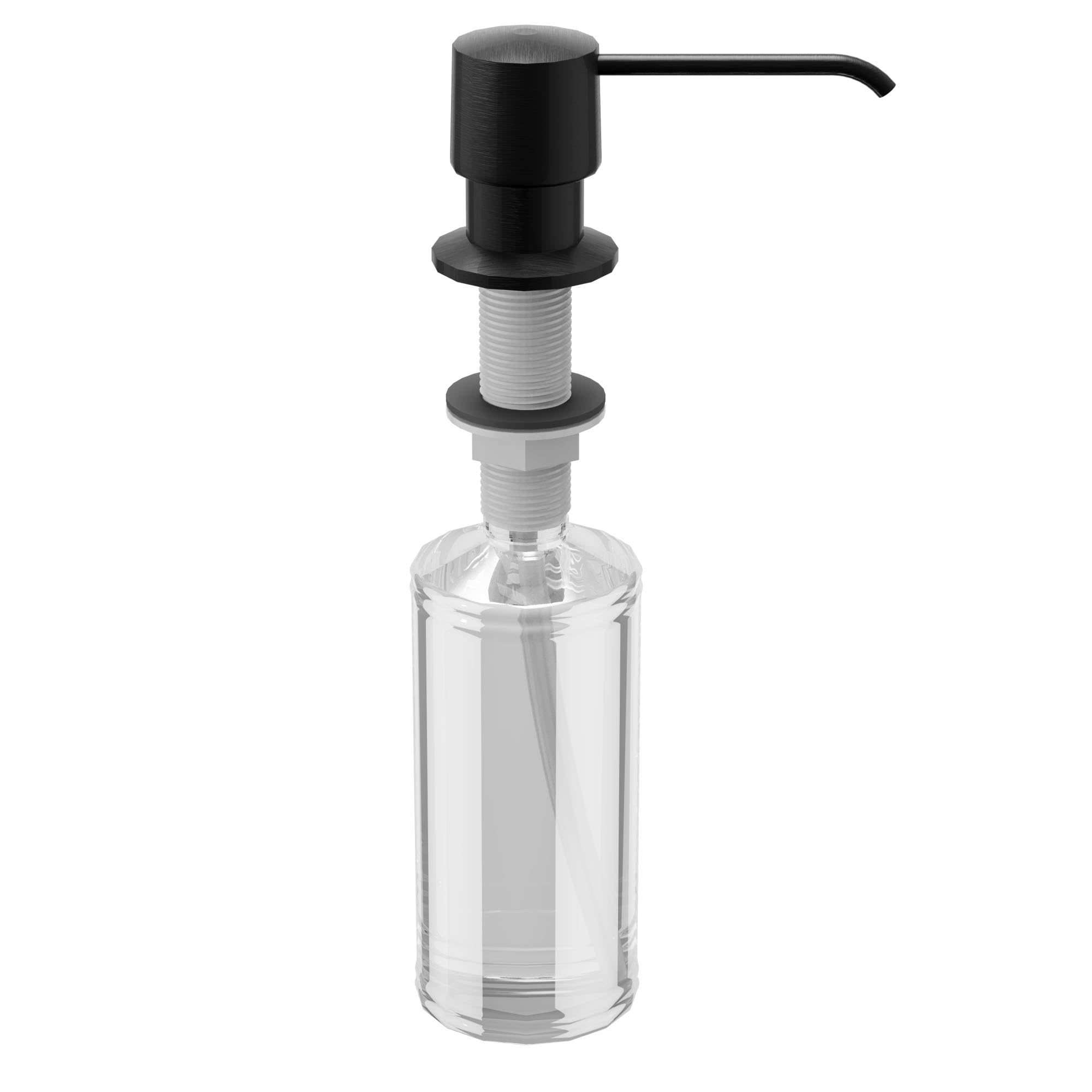 Karran SD25 Matte Black Soap Dispenser & Lotion Dispenser - Modern Bathroom Countertop Organizer for Sink, Vanity, and Kitchen