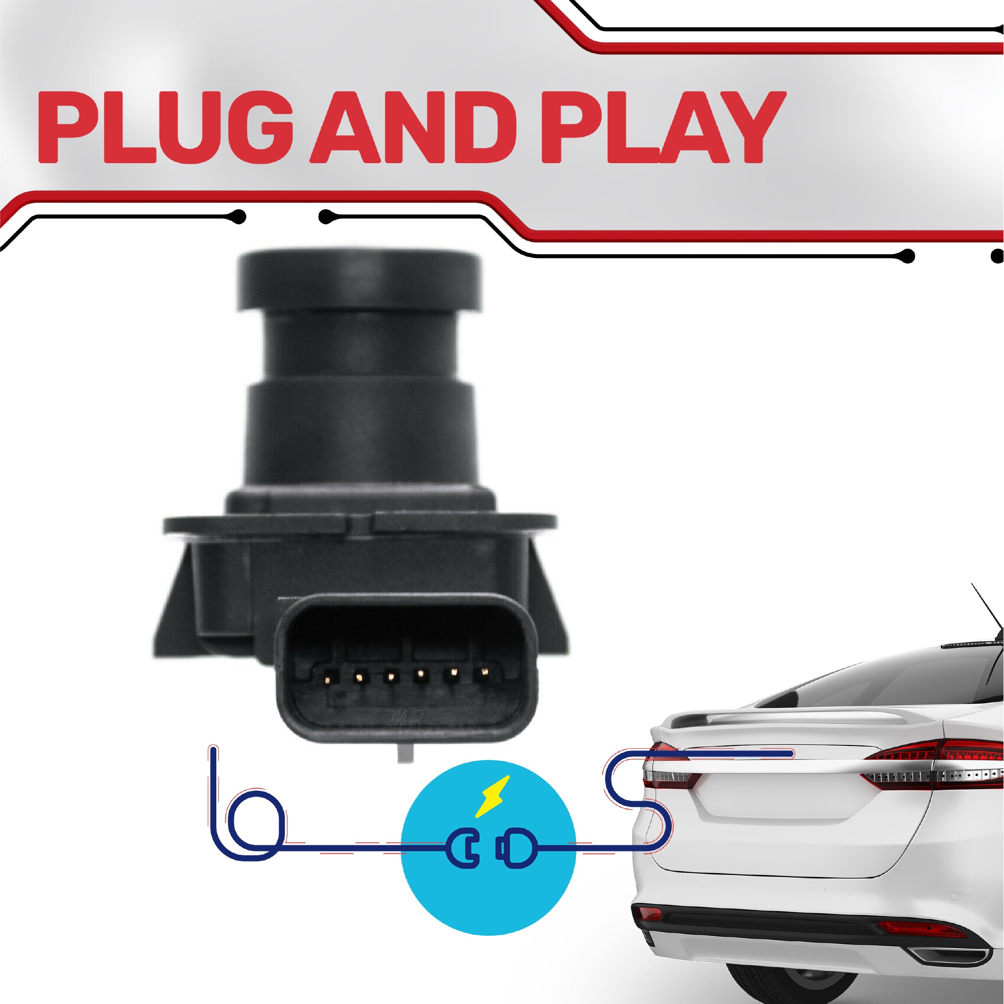 2013-2016 Ford C-Max Energi & Hybrid OEM Backup Camera Replacement (Part # DM5Z-19G490-A/B) - High-Quality Rear View Camera for Safer Parking & Reversing