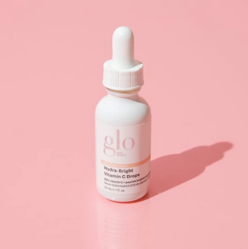 Glo Skin Beauty Hydra-Bright Vitamin C Drops - 20% Vitamin C + Peptide Brightening Serum for Face - Anti-Aging & Dark Spot Treatment - Brightens & Hydrates Skin - Perfect for Morning Skincare Routine