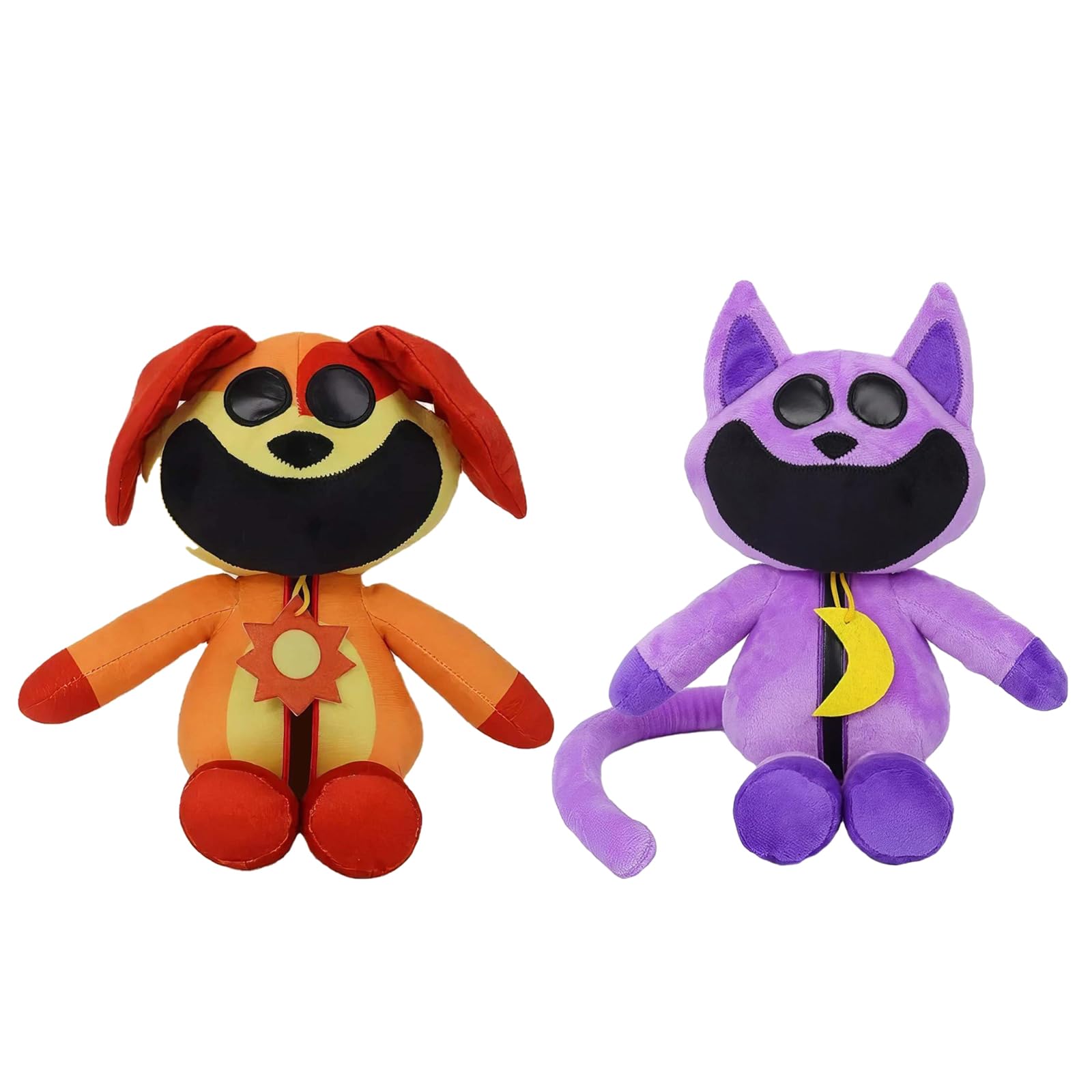 Smiling Critters Plush Toys - 11.8 Inch Soft Stuffed Animals, Cute Pillow for Kids & Toddlers, Perfect Birthday Gift (Purple & Orange) - Great for Bedtime, Playtime & Nursery Decor