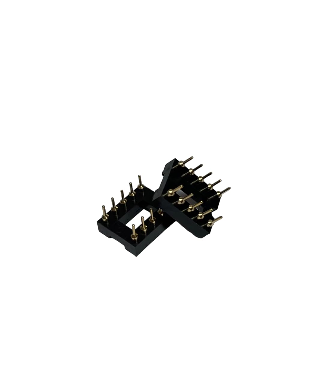 Gold-Plated 20pcs DIP-10/DIP-16 IC Socket Adapter - 2.54mm Pitch Round Hole Soldering Socket for PCB Prototyping - Perfect for DIY Electronics, Arduino Projects & Circuit Board Repairs