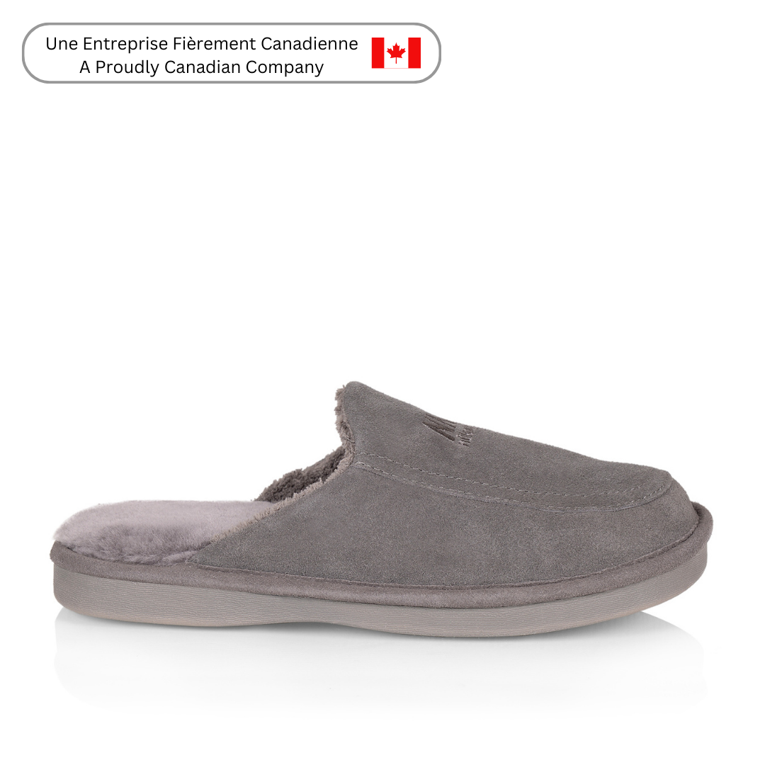 Men's Comfortable Grey Slippers for Todd - Soft Indoor House Shoes for Relaxing at Home & Lounging