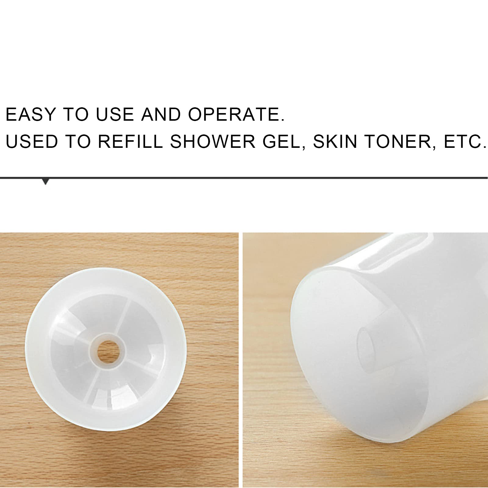 Premium Plastic Refill Funnel - Round Shape for Perfume, Essential Oils, Shower Gel & Shampoo | Perfect for Home, Travel & DIY Cosmetic Bottle Refilling