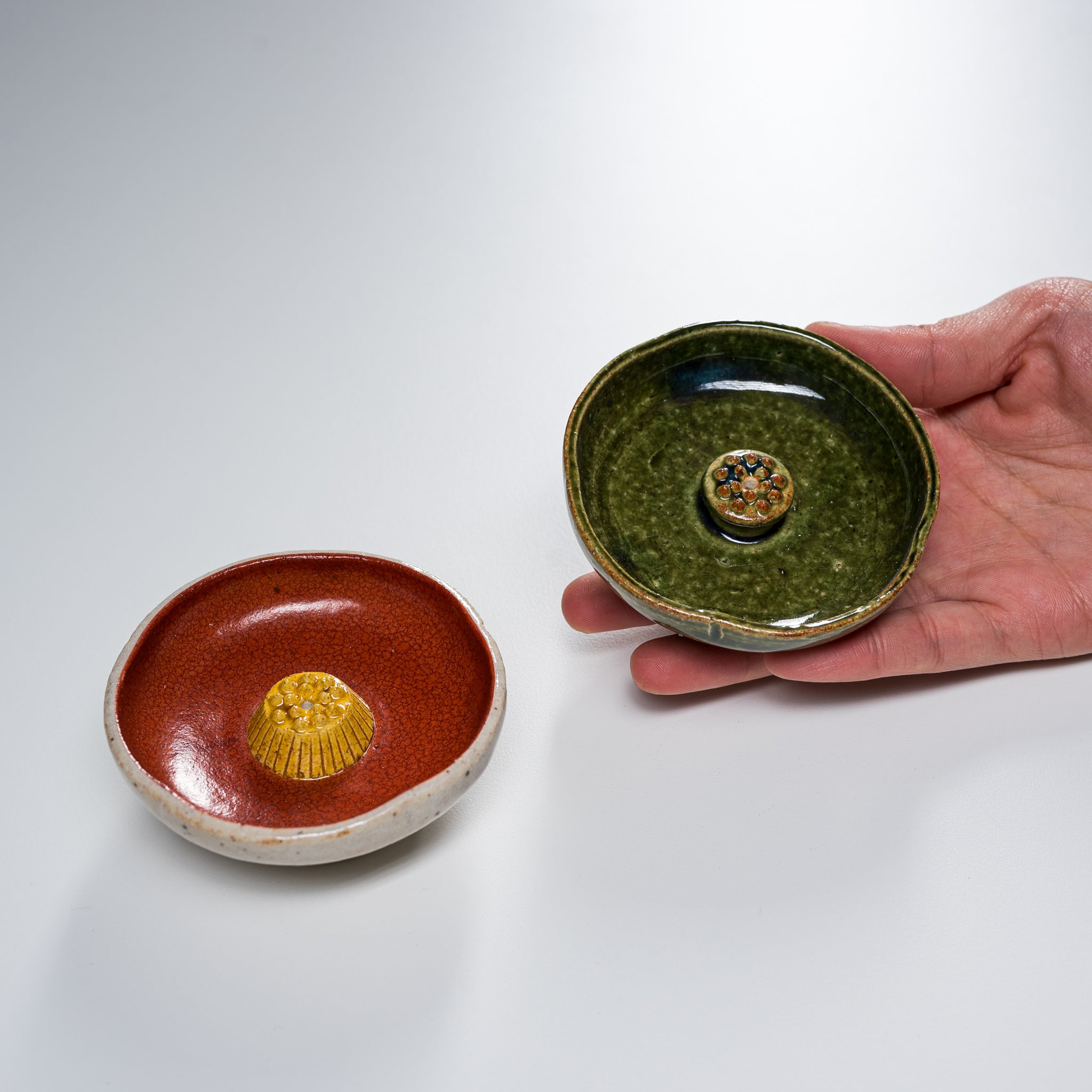 Zoho Kiln Incense Holder - Handcrafted Camellia Green Ceramic Incense Burner for Aromatherapy & Meditation | Japanese Style Home Decor for Zen Spaces, Yoga Rooms & Spiritual Practices