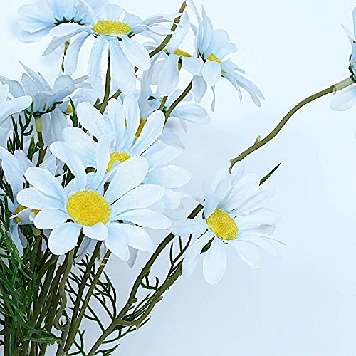 BalsaCircle 6-Pack Light Blue 20-Inch Silk Daisy Artificial Flowers - Wedding Bouquets, Party Decor, Home Arrangements & Event Centerpieces