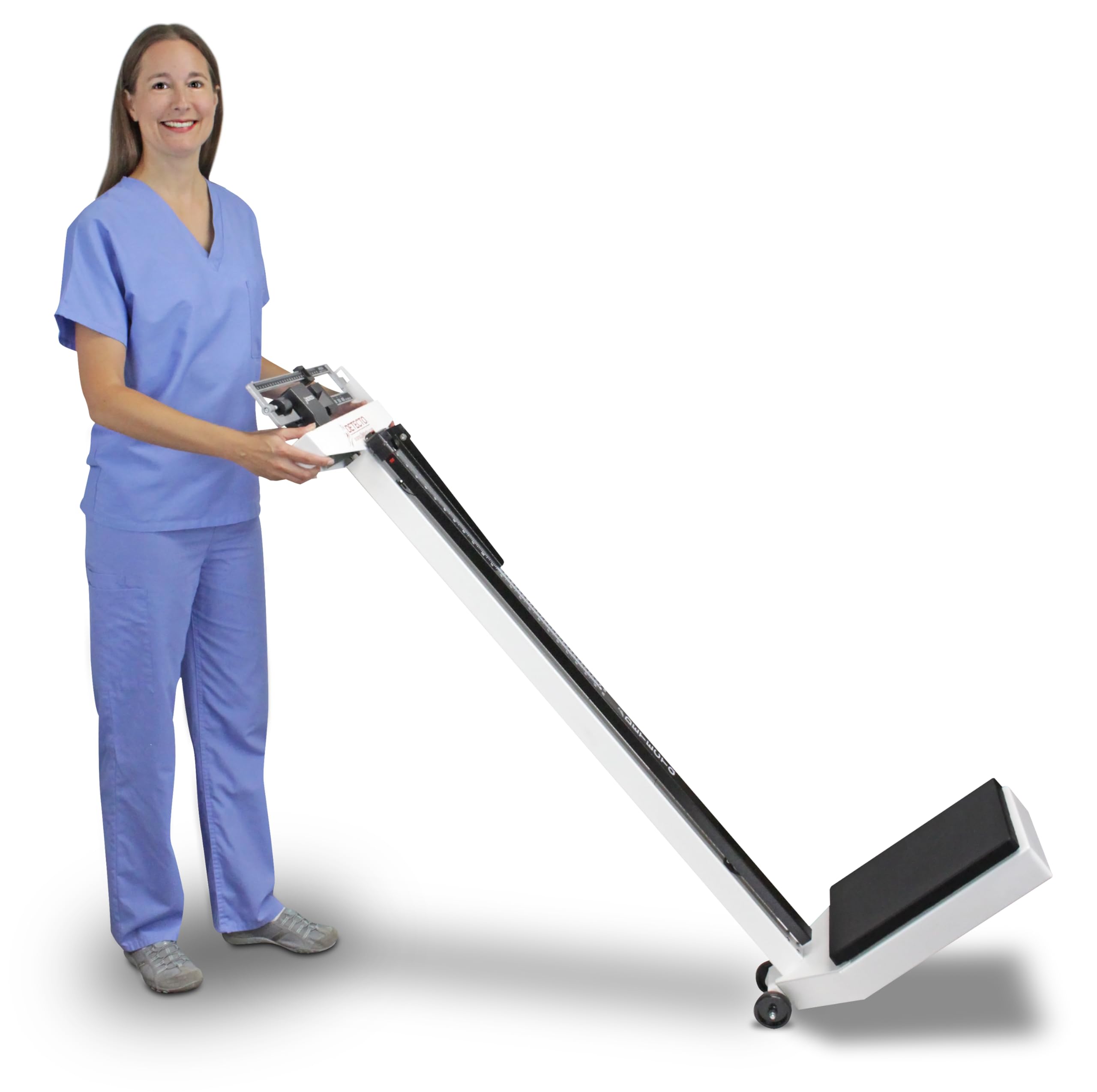 Detecto 338 Mechanical Physician Beam Scale with Wheels & Height Rod - Dual Reading KG/LB - Perfect for Doctor's Offices, Clinics, and Home Health Monitoring
