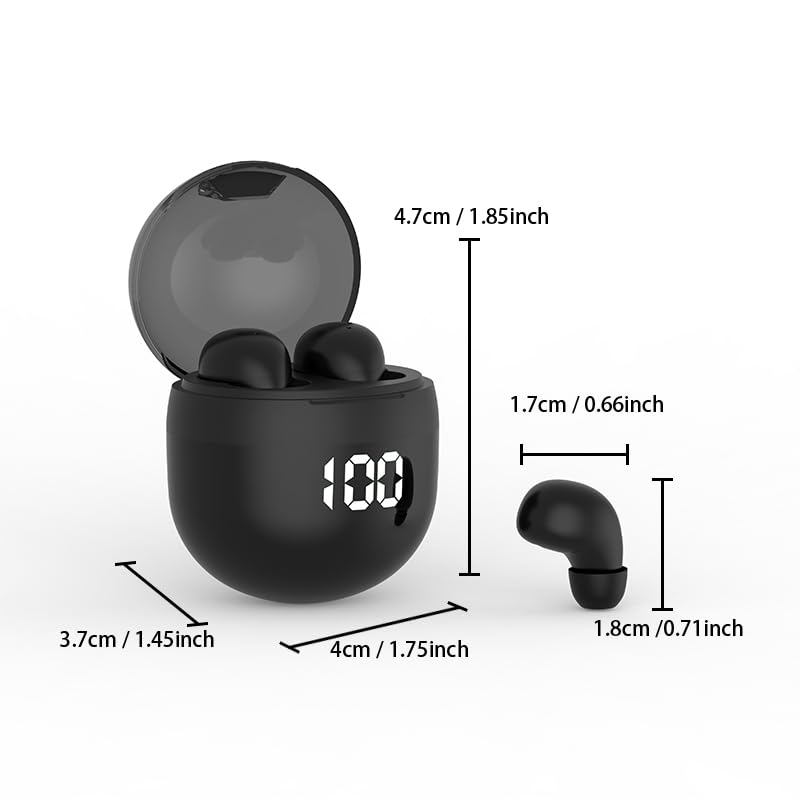 Mini Invisible Wireless Bluetooth Earbuds - IPX5 Waterproof Sleep Earphones for Small Ear Canals - Noise Blocking Sleepbuds for Sleeping, Working, Music & Travel - Perfect for Side Sleepers, Office Use & Daily Commute
