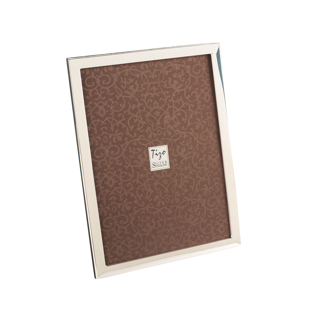Sterling Silver 8x10 Flat Plain Picture Frame - Elegant Photo Display for Home, Office & Gifts