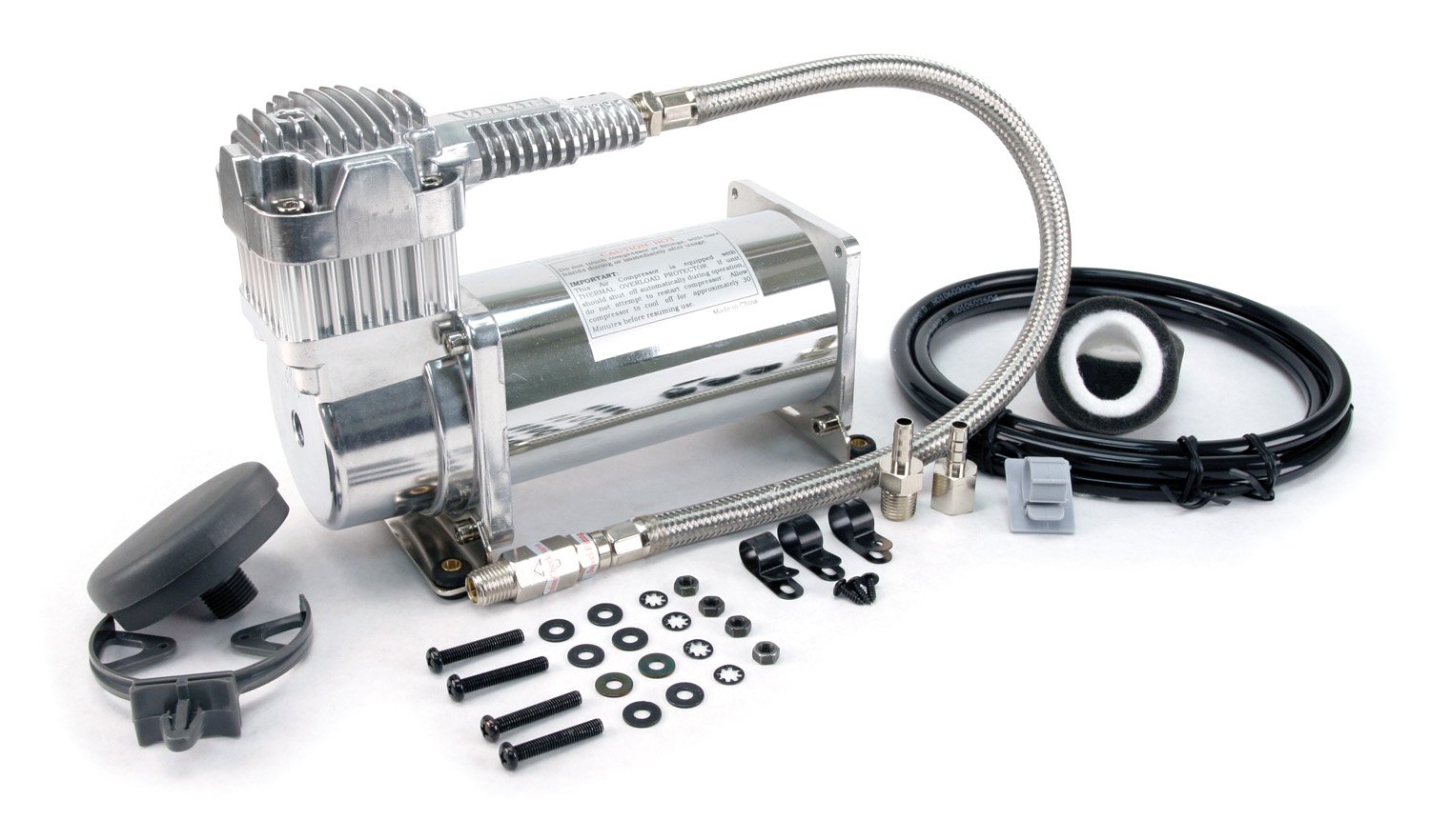 Viair 38033 Medium Duty Air Compressor Kit - 12V Portable Onboard Air System for Tires, Inflatable Boats & Off-Road Vehicles - Chrome Finish (Great for Camping, Road Trips & Emergency Use)
