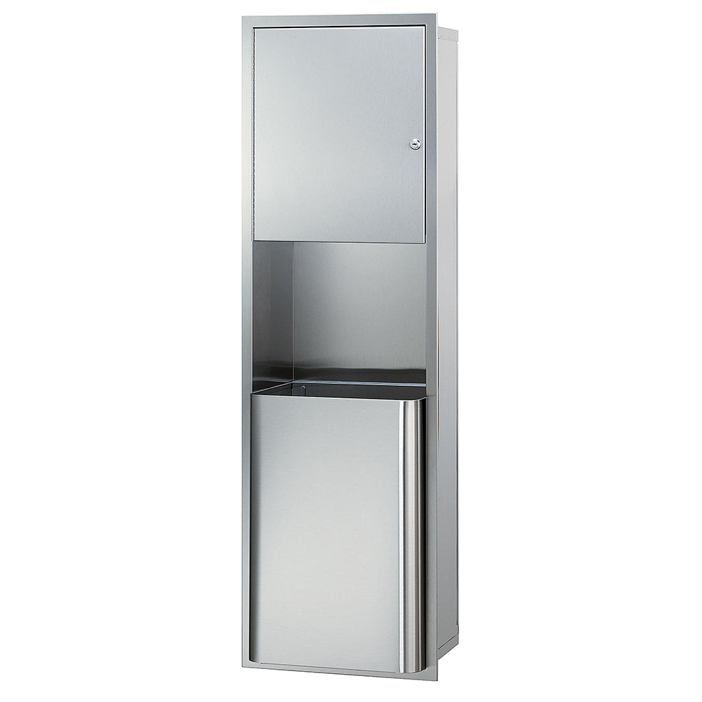 Bradley 2271-1100 18 Gallon Surface Mounted Towel Waste Unit - No Dispenser Included | Ideal for Commercial Restrooms, Gyms & Public Spaces